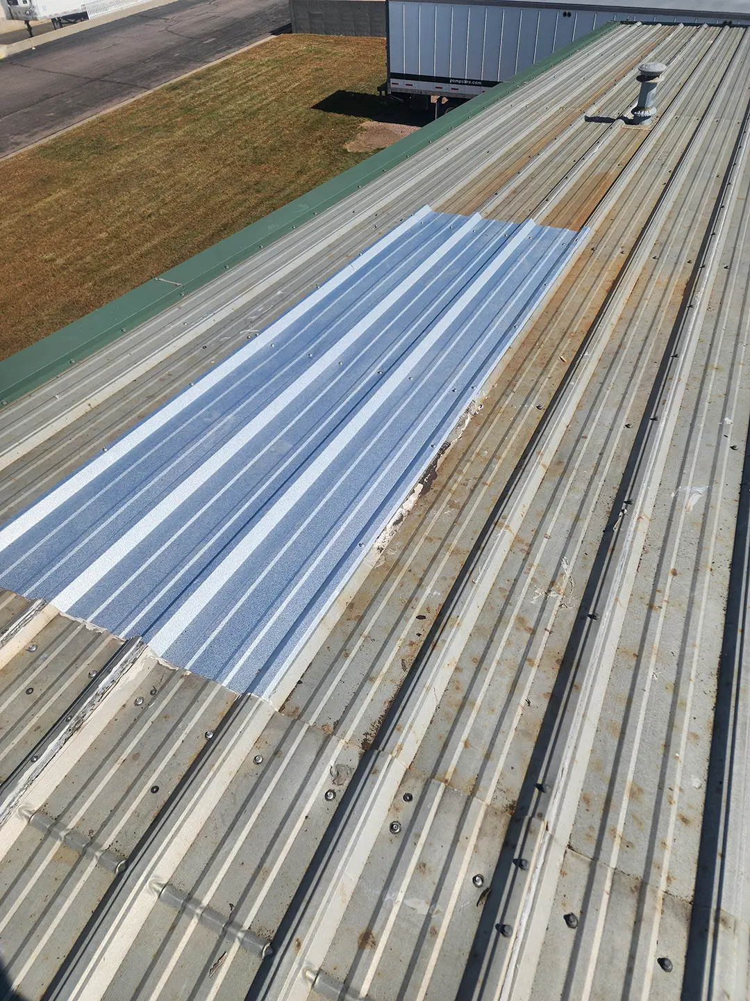 Completed metal roof panel repair Sioux Falls, SD